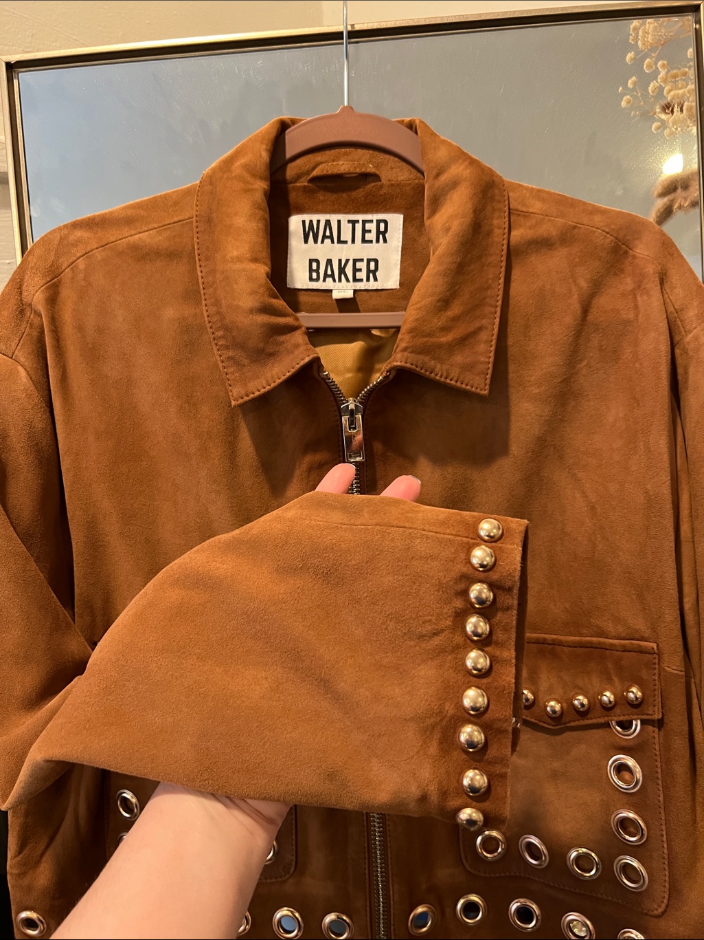 Walter Baker Rust Brown Suede Grommet Pocket Jacket — image 4 of 8